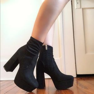 Black platform boots